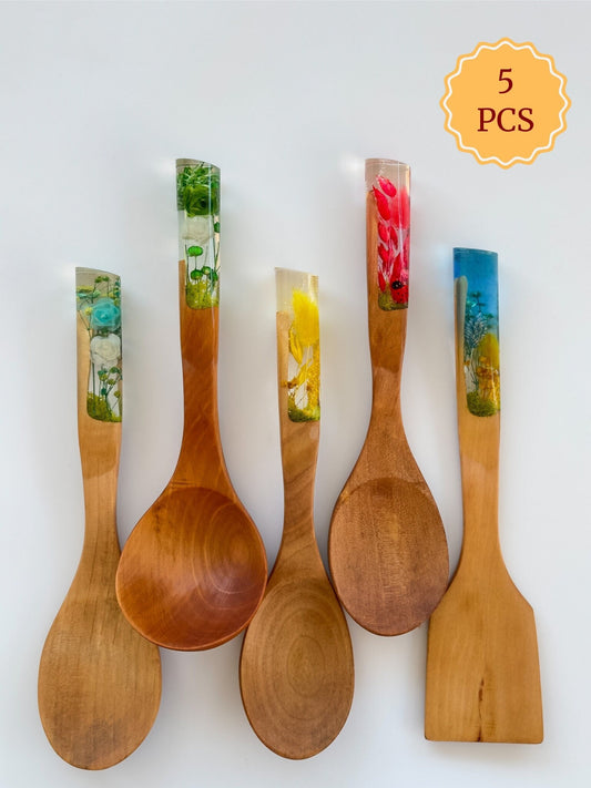 Rainbow Serisi 5 Parça Ahşap Pişirme Seti