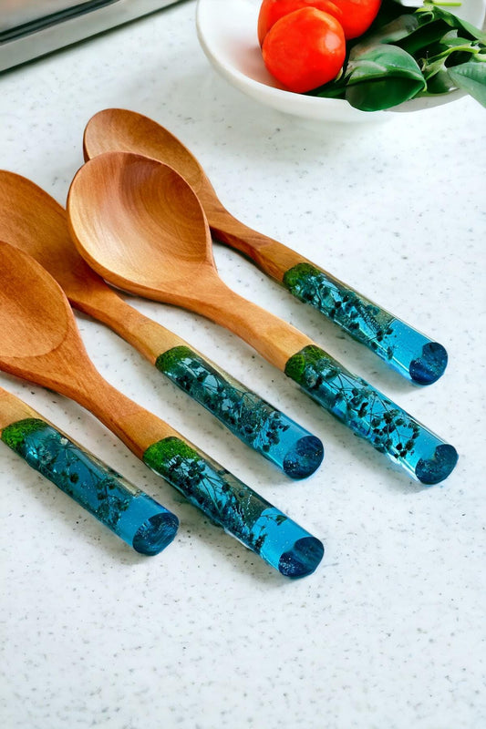 Gece Mavisi Serisi 5 Parça Ahşap Pişirme Seti