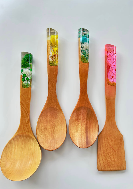 Colorful Serisi 4 Parça Ahşap Pişirme Seti