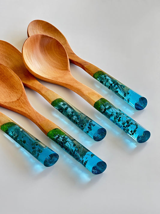 Gece Mavisi Serisi 5 Parça Ahşap Pişirme Seti