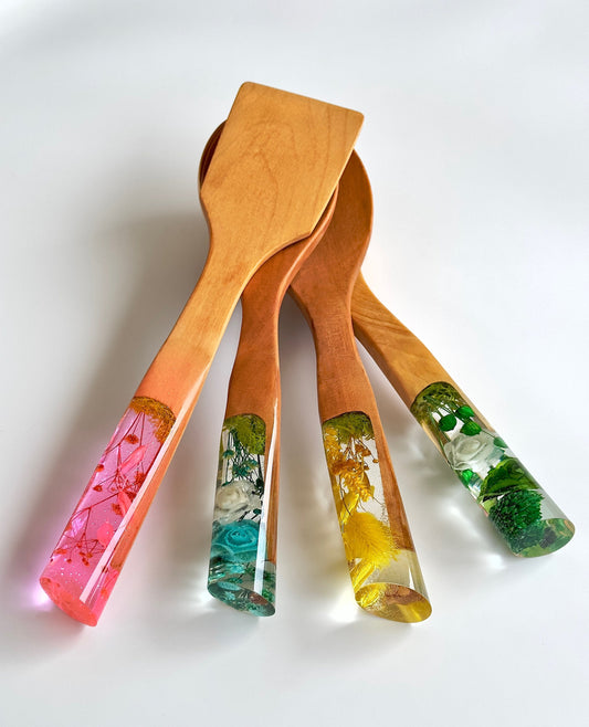 Colorful Serisi 4 Parça Ahşap Pişirme Seti